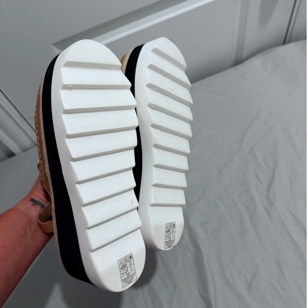 Free People Morning In Mykonos Espadrilles Vachetta Multi Platform Sandals 8.5